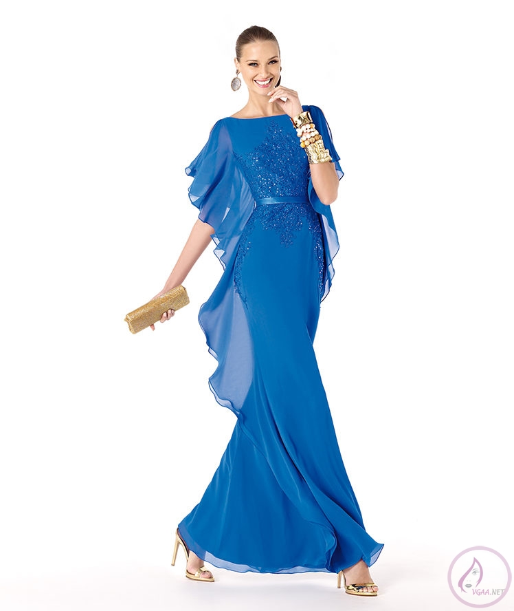 2014 Mavi abiye elbise modelleri