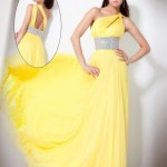 Sarı Abiye elbise modelleri 2014